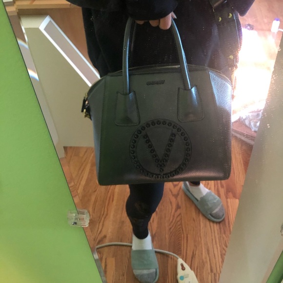 Valentino Studded Pebbled Leather Satchel - Picture 5 of 8